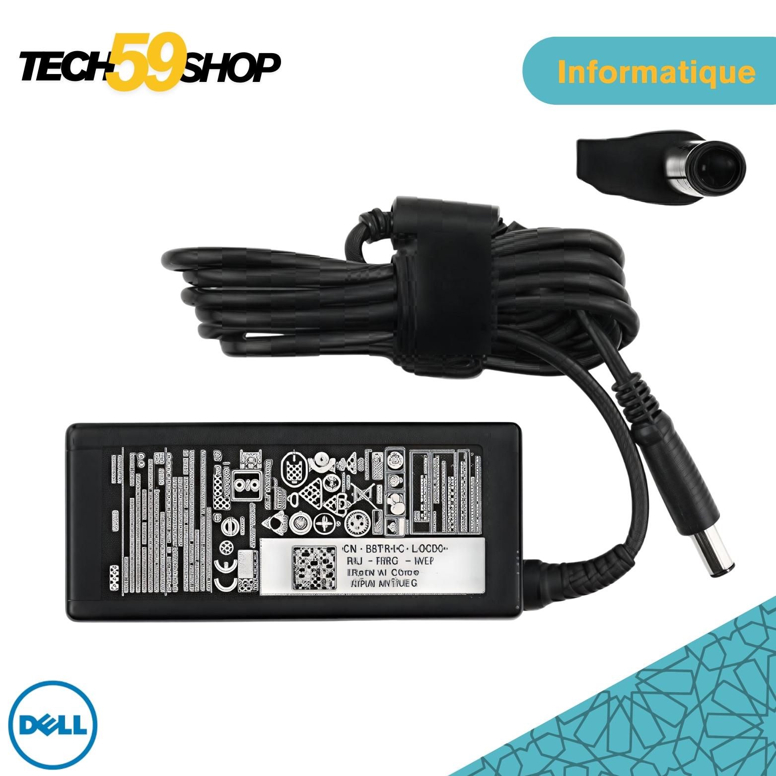 Chargeur Dell 65W | Adaptateur 19.5V 3.34A | Fiche Fine 4.5x3.0mm