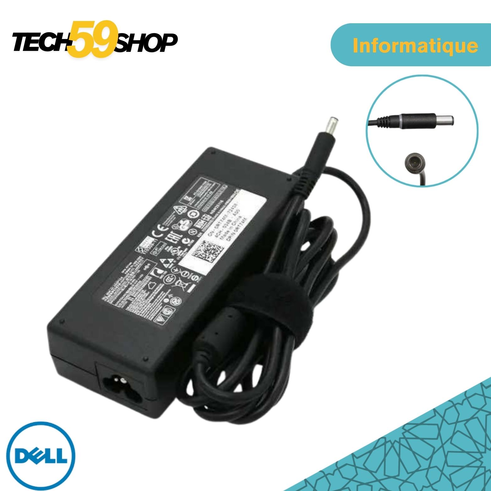 Chargeur Dell 90W | Adaptateur 19.5V 4.62A | Fiche Fine 4.5x2.9mm
