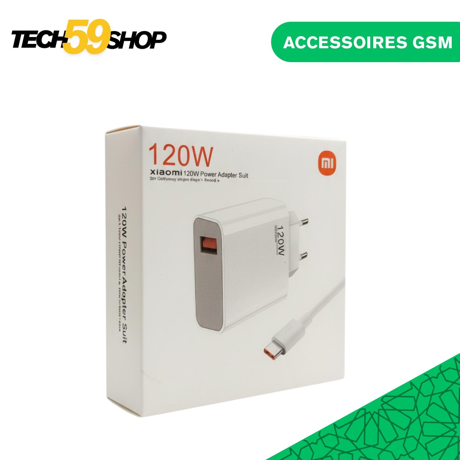 Chargeur Xiaomi 120W Combo | Adaptateur Type-A + Câble USB-C