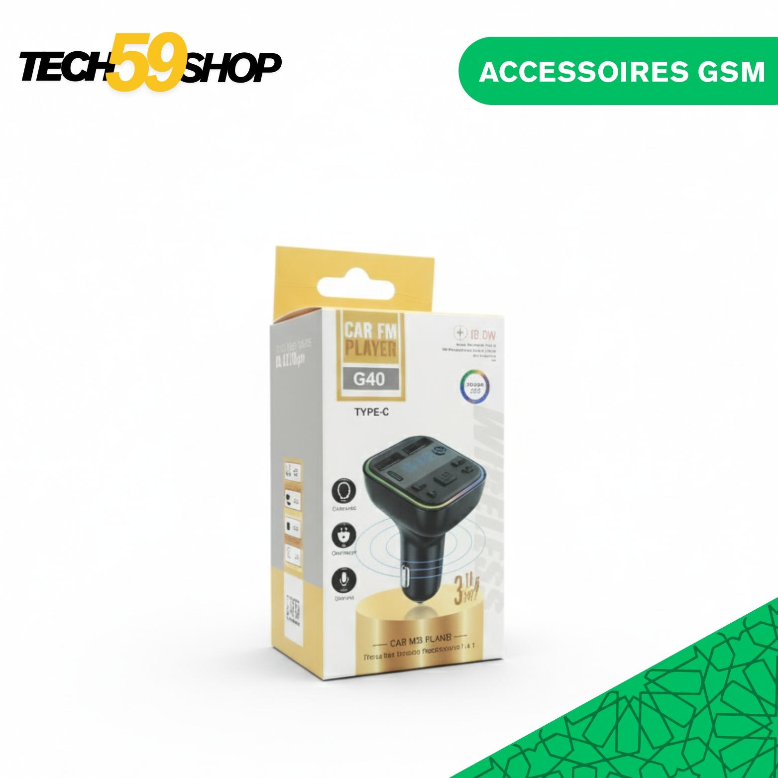 G40 car FM player and charger