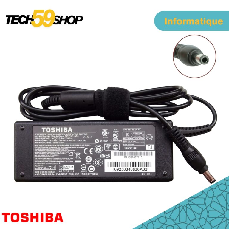 Chargeur Toshiba 75W | Adaptateur Secteur 19V 3.95A | Fiche Ronde Standard