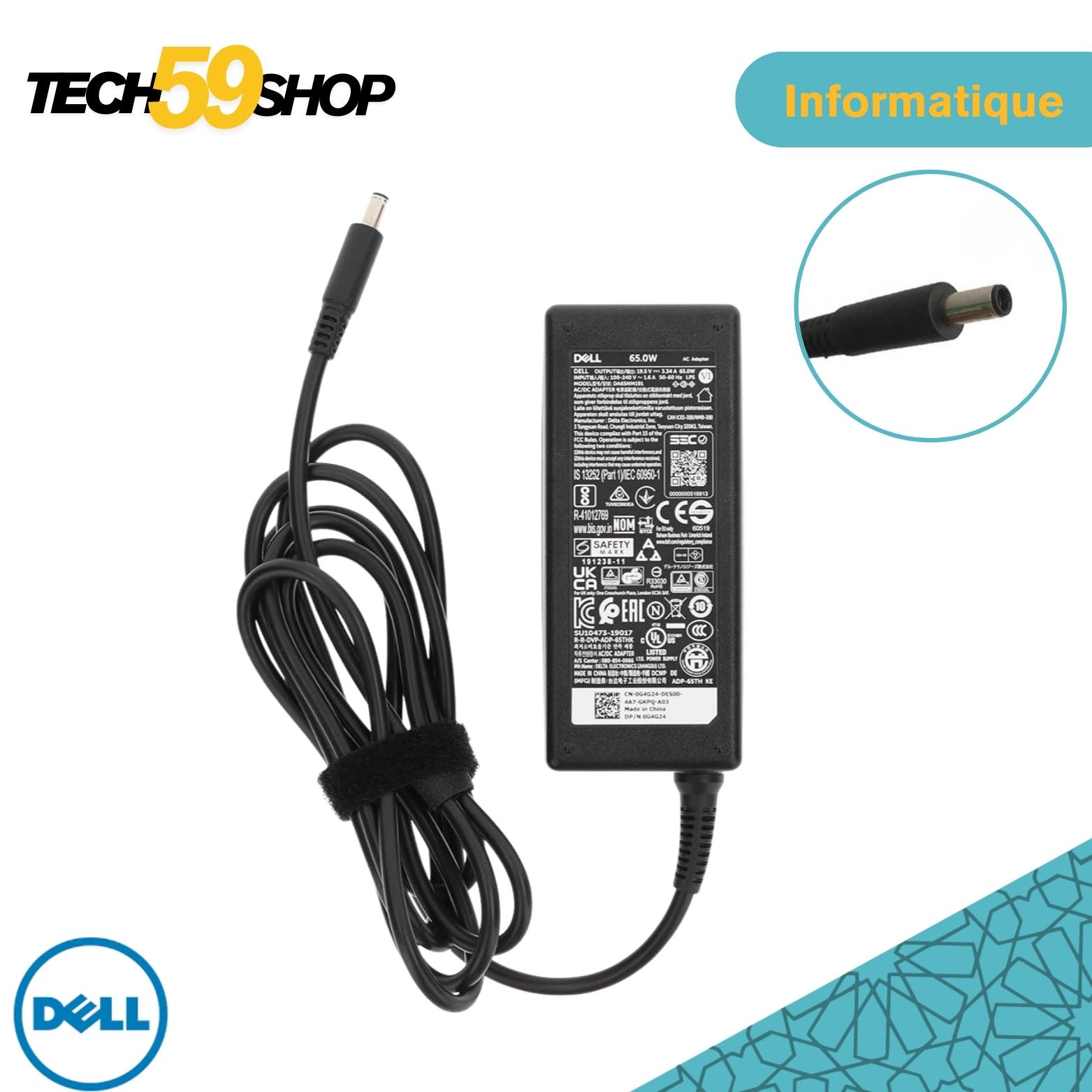 Chargeur Dell 45W | Adaptateur 19.5V 2.31A | Fiche Fine 4.5x3.0mm